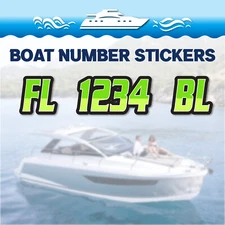 2pcs Custom Watercraft Number Boat Registration Stickers 3 inch Plain