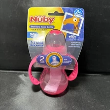Nuby 2-Stage Baby Bottle with Removable Handle -Anti-Colic 7oz Pink