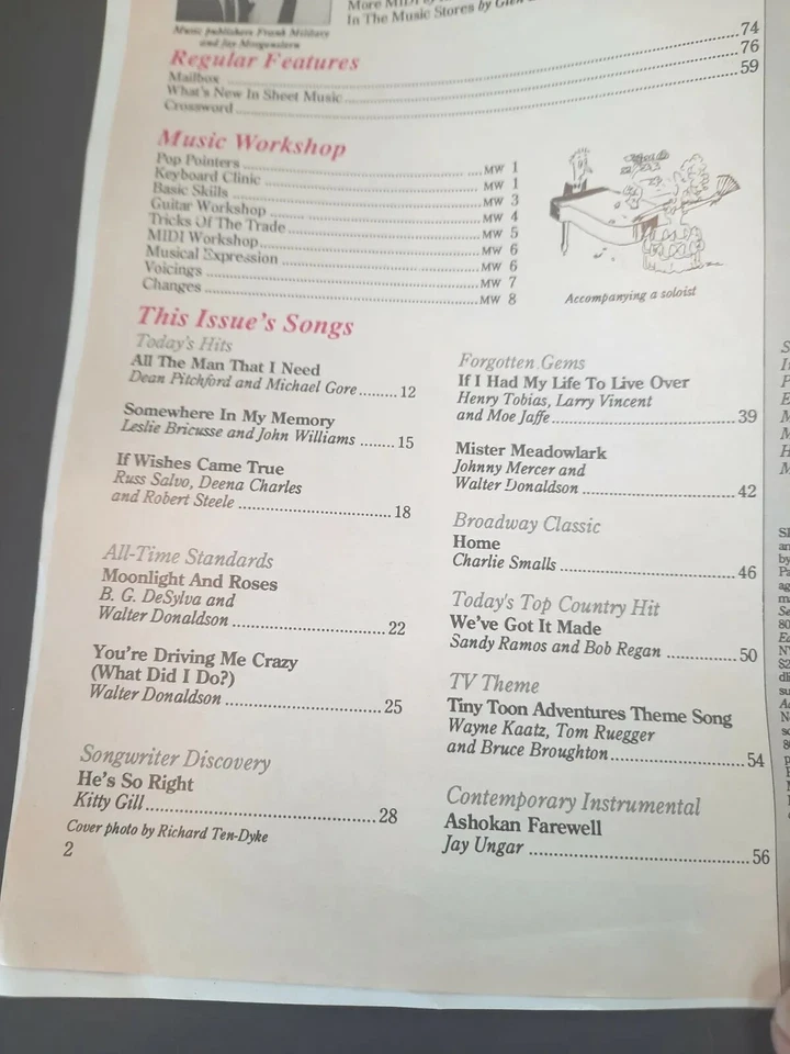 Sheet Music Magazine May / June 1991 All Time Standards  Piano Study Edition G - Image 4 of 4