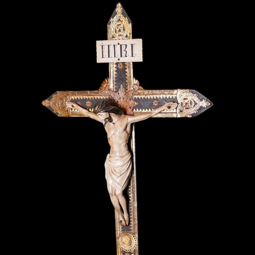 CRISTO IN LEGNO 1800 POLICROMO NEOGOTICO CROCE DA CHIESA ANTICO RELIGIONE CROCE - Picture 8 of 19