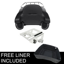 King Trunk Backrest Speakers & Solo Rack Fit For Harley Road Electra Glide 09-13