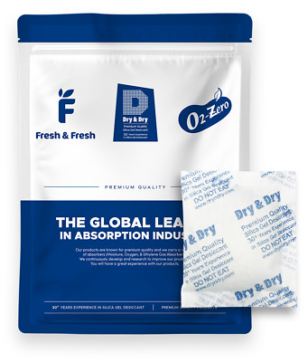 50 gram X 50 PK ''Dry & Dry'' High Quality Silica Gel Desiccant Packets - Reusable