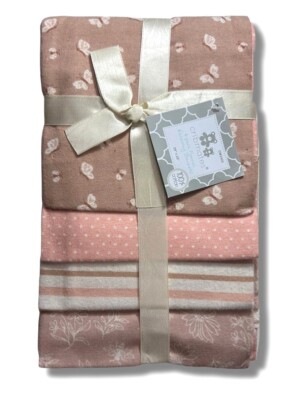 RECEIVING X4 - CRIBMATES GIRLS 243- BUTTERFLIES BR - BLANKETS COTTON 4 PACK BABY
