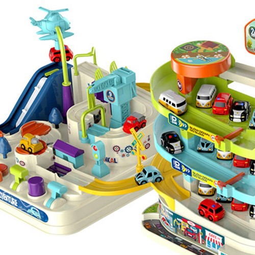Parking Garage Playset assemblage Rail voiture jeu de stationnement pour - Photo 7/7