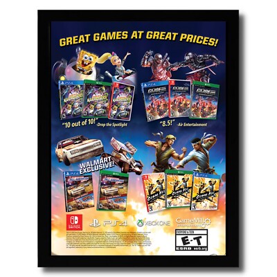 2020 GameMill Entertainment Framed Print Ad/Poster Cobra Kai GI Joe PS4 Xbox Art