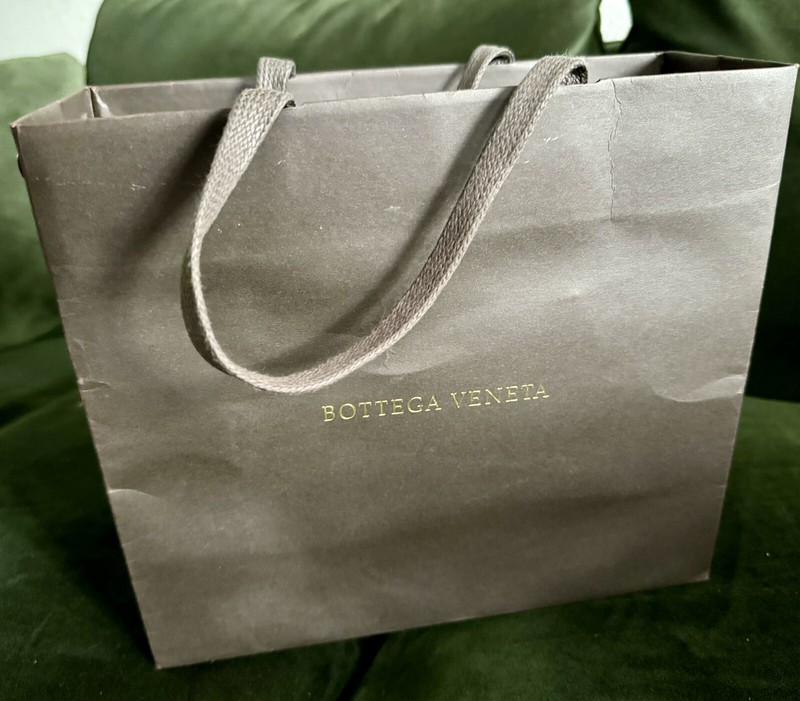 Bottega Veneta Empty Paper Shopping Gift Bag Big Brown Small 9x10.25x4”