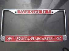 Santa Margarita Toyota Vintage Metal License Plate Frame Dealership