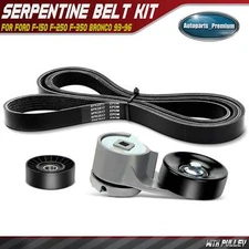 3Pcs Serpentine Belt Drive Component Kit for Ford F-150 F-250 F-350 Bronco 93-96