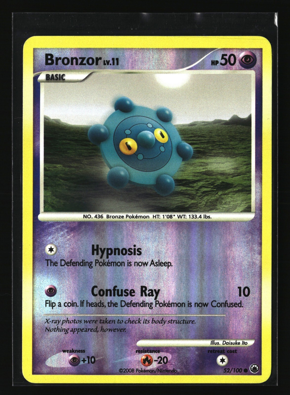 Pokemon BRONZOR 52/100 Reverse Holo (2008 Majestic Dawn) LP/Light Play