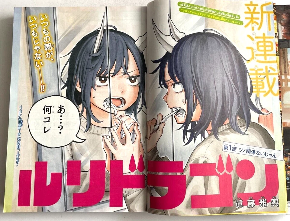 Weekly Shonen Jump 2022 vol.28 New Series Ruri Dragon Front cover & OP Color pg. - Image 2 of 4