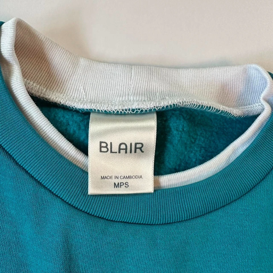 Vintage 90s Pullover Sweatshirt - Double Layer Neck Vintage Embroidered Crewneck - Image 4 of 4