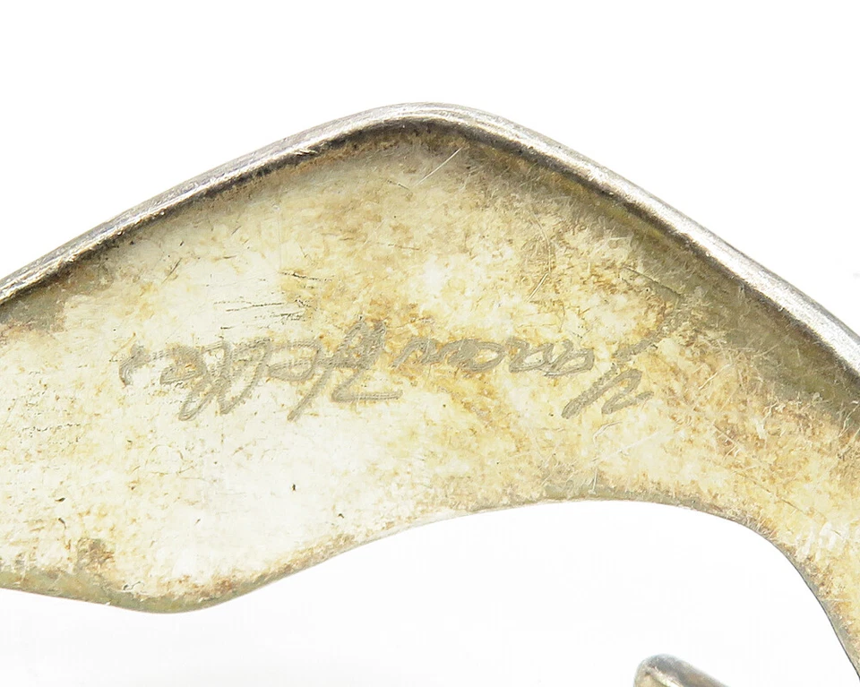 Brazalete Brazalete DISEÑADOR 925 Plata de Ley Vintage Tono Oscuro Esculpido BT7051 Foto 4 de 4