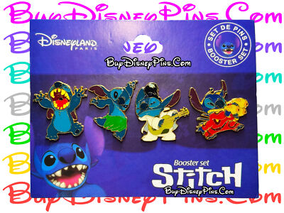 Stitch Booster 4 Pin Set LE Paris Series Disney Pin Lot. | eBay