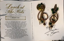 STUNNING! Lunch At the Ritz HARVEST LOOPS Clip Earrings