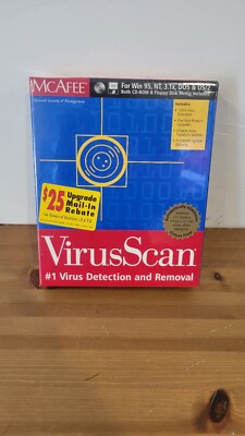 McAfee VirusScan for Win 95 / NT CD & 3.5'' Disks Vers. 3.1x ~ New SEALED Vintage