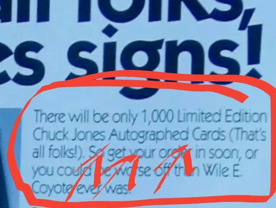 LOTE 10 PAQUETES: BOLA DE CÓMIC 1990 Upper Deck (sellada) LOONEY TUNES Chuck Jones Auto Foto 3 de 4