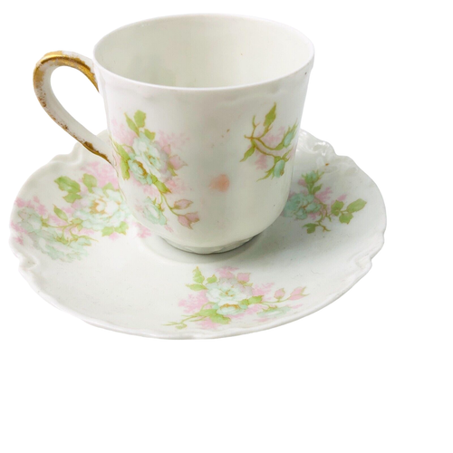 3 tazze da tè Haviland The Bretange T&V Francia Germania bordo oro Demitasse vintage - Foto 9 di 12