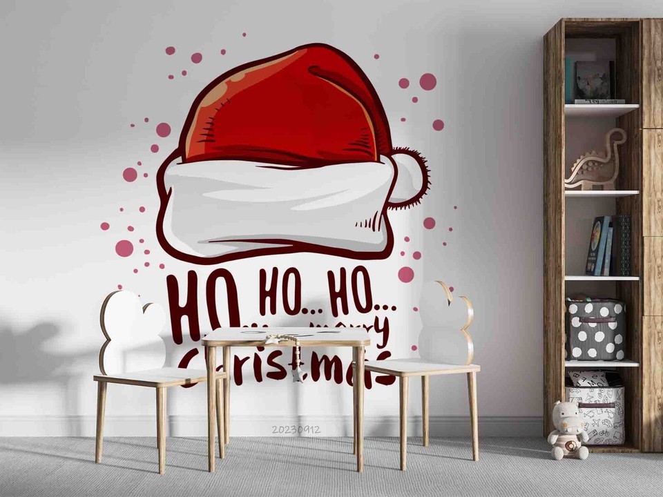 3D Christmas Santa Hat Wall Murals Wallpaper Murals Wall Sticker eBay