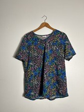 SCRUBSTAR Women  s Floral Scrub Top LARGE