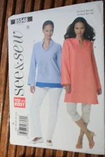 See & Sew Butterick 5548 Misses' Loose-Fitting Pullover Tunic 2 Lengths 16~24 UC
