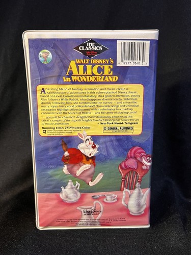Alice in Wonderland VHS Movie The Classics Black Diamond Edition Walt Disney - Picture 3 of 11
