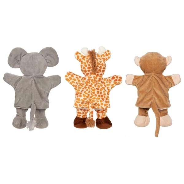 Handpuppen Tiere Giraffe Affe Elefant 3er Set Puppentheater Handpuppe - Bild 2 von 2