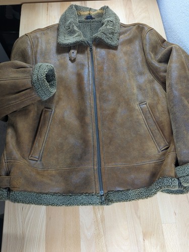 Blouson Aviateur en Cuir Marron pour Homme,Manteau De