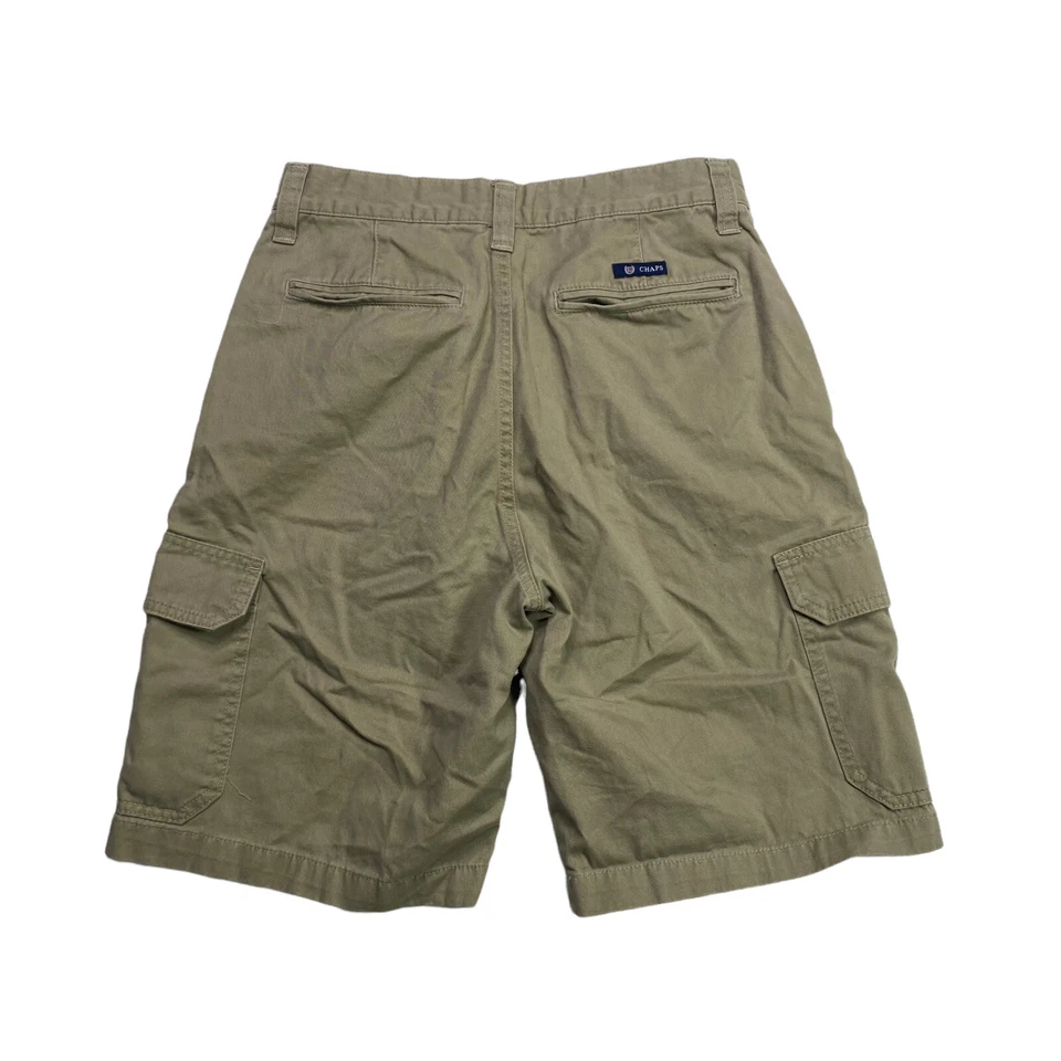 Ralph Lauren Chaps Cargo Chino Shorts Mens Size 29 Khaki Wash Twill Flat Front - Image 2 of 4