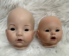 LOT 2 Baby Doll Heads Bisque Small Medium DIY Crafting Making Dolls