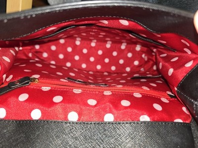 KATE SPADE Disney Minnie Mouse Black Leather Backpack Red  display picture 2