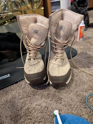 UGG Men s Waterproof Leather Lace-Up Snow Boots Beige/Brown US 10 EU 41