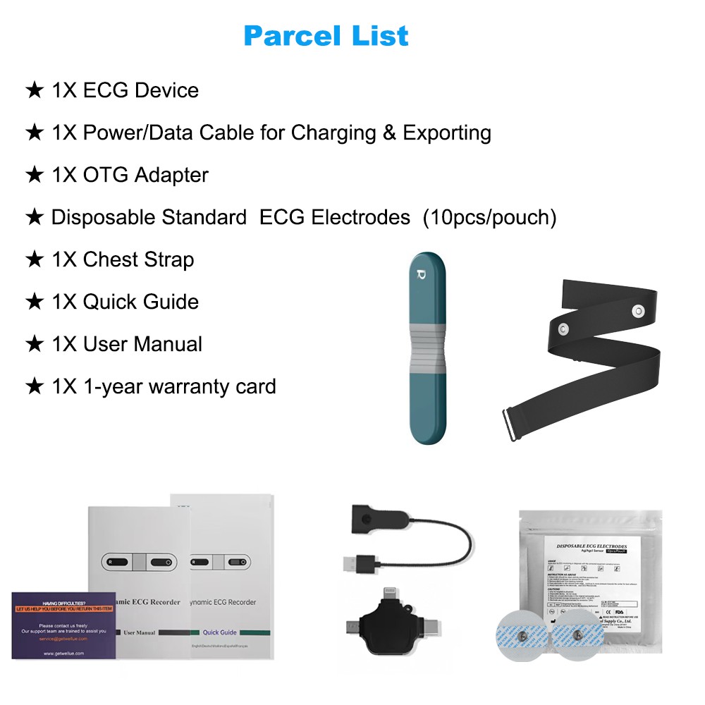 Livenpace Portable ECG EKG Holter Monitor – 24-Hour Recorder With AI Analysis