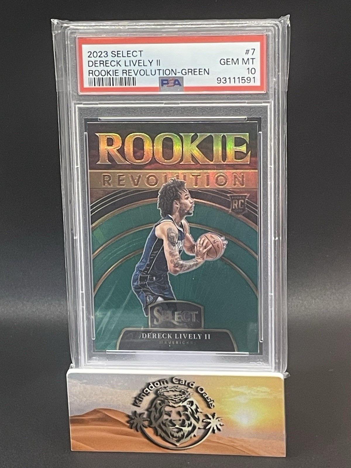 💥2023-24 Dereck Lively II RC #7 Panini Select Rookie Revolution Green PSA 10💥