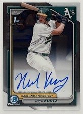 2024 Bowman Draft Nick Kurtz Chrome Auto #CPA-NK 1st Prospect Oakland Athletics