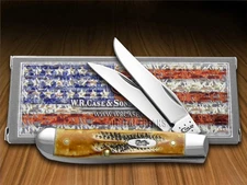 Case xx Knives Mini Trapper 6.5 Bone Stag Handle Pocket Knife Stainless 65305