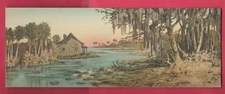 E G Barnhill Florida orig NOS river cottage palm tree water coast moss orig FL