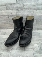 Durango Boots Mens Size 8 EE Black Leather Side Zip Short Western Cowboy Rodeo