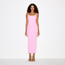 Skims Fits Everybody Lace Long Slip Dress in Bubblegum Tonal, Size X-Small