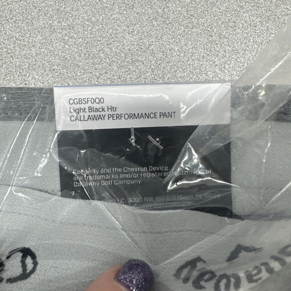 Pantalones de golf Callaway Opti-Dri elásticos negros claros HTR para hombre rendimiento 32x30 nuevos con etiquetas Foto 4 de 4