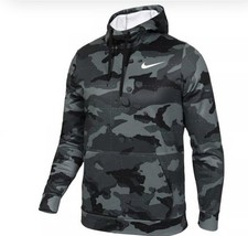 Nike Therma-FIT Mens Camo Training Hoodie Grey Black DD1757-084 Size M NEW