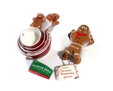 Gingerbread Man Porcelain Measuring Cups and Measuring Spoons - New With Tags