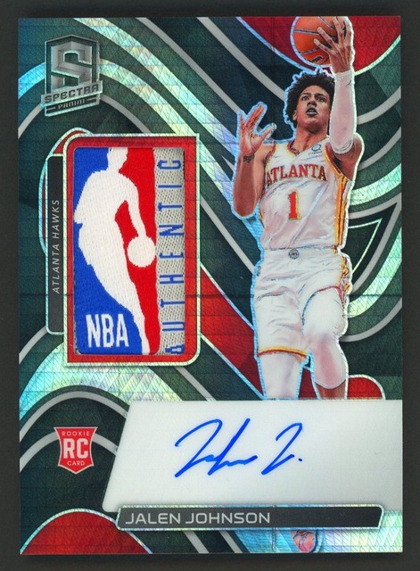 2021 Spectra Asia Black Jalen Johnson RC NBA Logoman Laundry Tag Patch AUTO 1/1