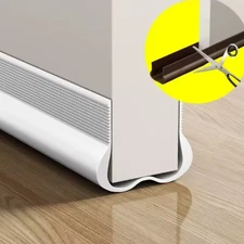 Under Door Bottom Seal Strip Stopper Adjustable Twin Door Draft Guard Soundproof