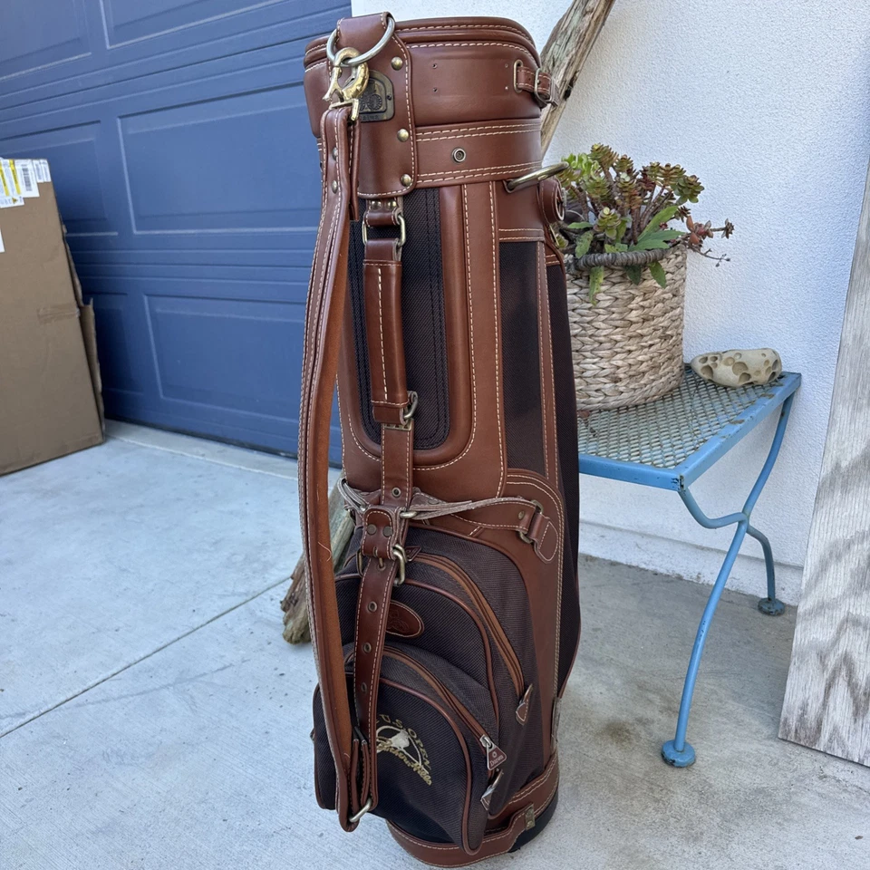 Daiwa Coach Collection Brown Leather 6-Way Golf Carry Bag *REAd - Image 2 of 4