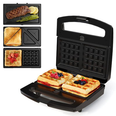 Sandwich Maker Panini Press Grill, 3 in 1 Electric Waffle Maker with Removable N