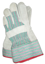 Leather Palm Canvas Back Work Gloves Gray/Gre...