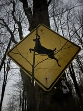 36 x 36 DEER  CROSSING Retired DOT Reflective Sign - DEER Aluminum Road Sign