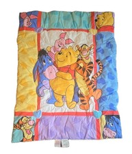 Vtg Winnie The Pooh Baby Nursery Blanket Comforter 90s Disney quilt