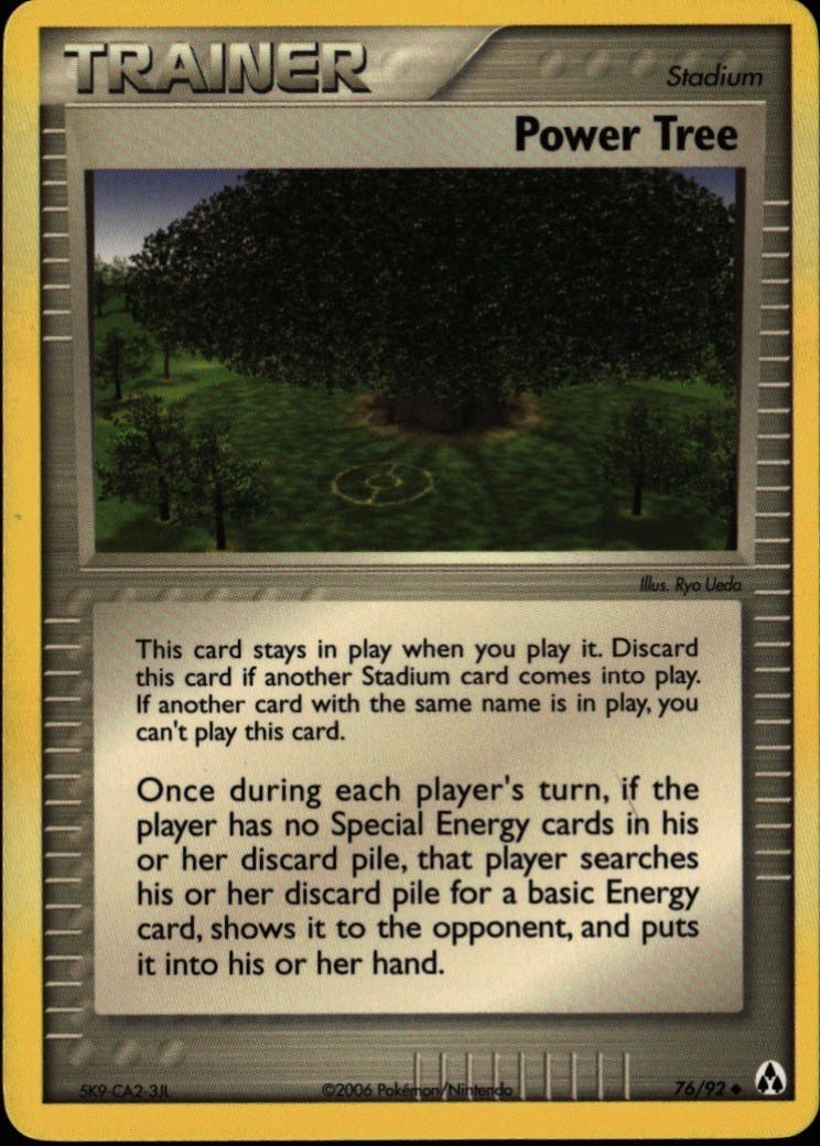 Power Tree Uncommon EX Legend Maker 76/92 Stadium Pokemon Card