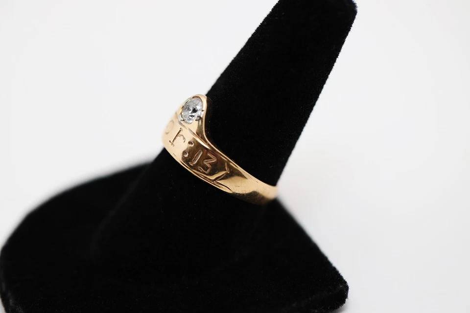 Anillo solitario de diamantes de oro amarillo de 14 quilates de 0,50 quilates Corintios 13 grabado 5,8 gtw talla 9 Foto 4 de 4